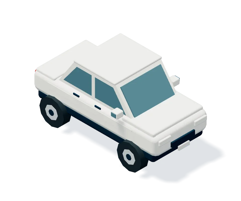 Illustration of a white Classic compact car