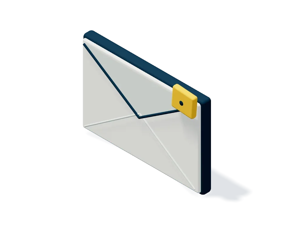 Contact envelope with a saffron tab