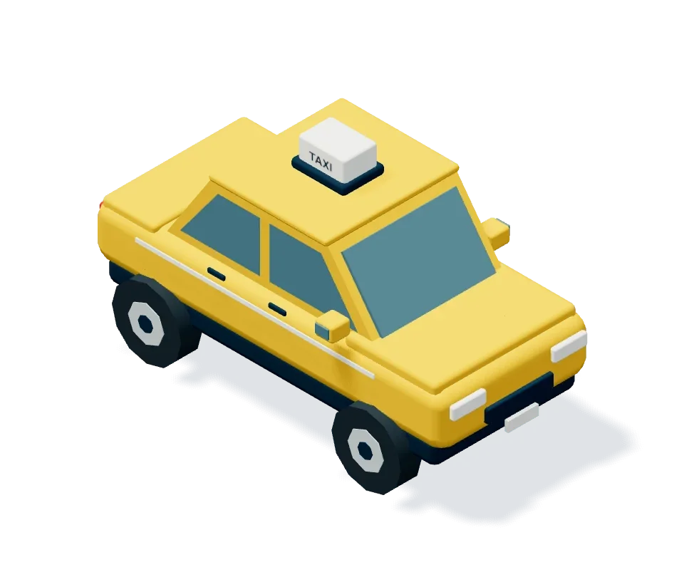 Illustration of a saffron Moroccan petit taxi